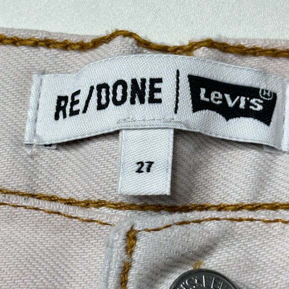Re/Done X Levis Original High Rise Distressed Raw Hem Shorts Women Size 27 NWOT - Picture 10 of 13